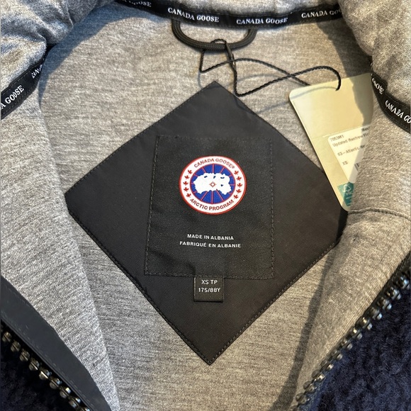 Canada Goose Navy Blue Renfrew Wool Blend Fleece Half Zip Pullover Size XS - Picture 3 of 9